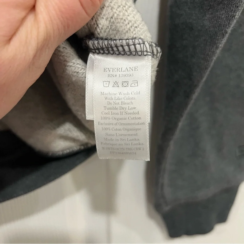 Everlane The Track Crewneck Sweatshirt Dark Heather Gray Mens Size XS